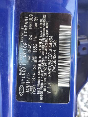 Photo 10 from auction – 2012 HYUNDAI ACCENT GLS with VIN KMHCU5AE0CU044694