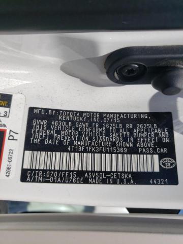 Photo 10 from auction – 2015 TOYOTA CAMRY LE with VIN 4T1BF1FK3FU115369