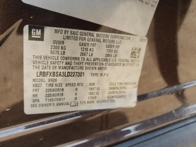 Photo 10 from auction – 2020 BUICK ENVISION P with VIN LRBFXBSA3LD227301