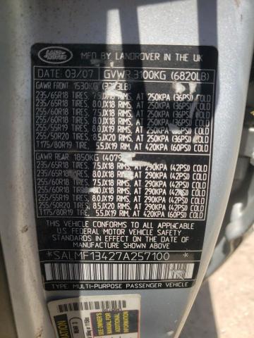 Photo 10 from auction – 2007 LAND ROVER RANGE ROVE with VIN SALMF13427A257100