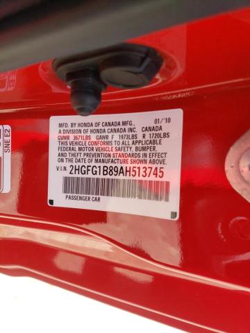 Photo 10 from auction – 2010 HONDA CIVIC EX with VIN 2HGFG1B89AH513745