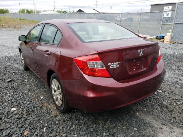 Photo 3 from auction – 2012 HONDA CIVIC LX with VIN 2HGFB2F45CH055426