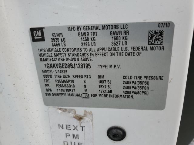 Photo 10 from auction – 2011 CHEVROLET TRAVERSE L with VIN 1GNKVGED8BJ128795