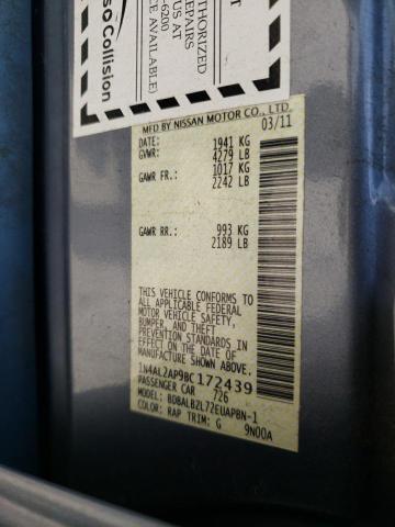 Photo 10 from auction – 2011 NISSAN ALTIMA BAS with VIN 1N4AL2AP9BC172439