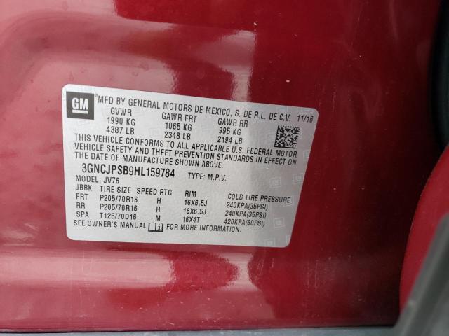 Photo 10 from auction – 2017 CHEVROLET TRAX 1LT with VIN 3GNCJPSB9HL159784