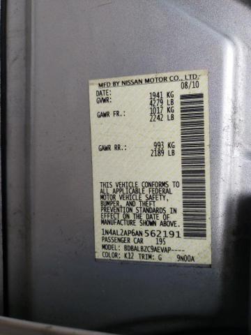 Photo 10 from auction – 2010 NISSAN ALTIMA BAS with VIN 1N4AL2AP6AN562191