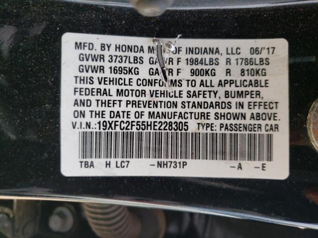 Photo 10 from auction – 2017 HONDA CIVIC LX with VIN 19XFC2F55HE228305