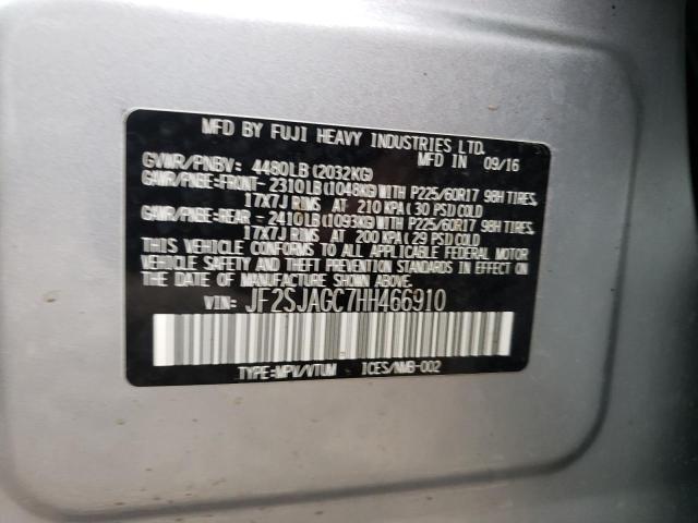 Photo 10 from auction – 2017 SUBARU FORESTER 2 with VIN JF2SJAGC7HH466910