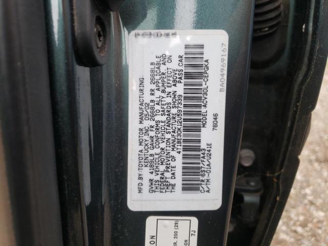 Photo 10 from auction – 2002 TOYOTA CAMRY LE with VIN 4T1BE30K12U597339