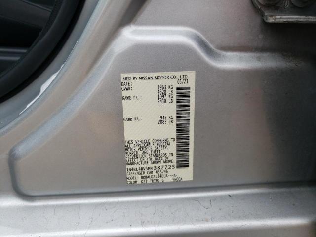 Photo 10 from auction – 2021 NISSAN ALTIMA S with VIN 1N4BL4BV5MN387725