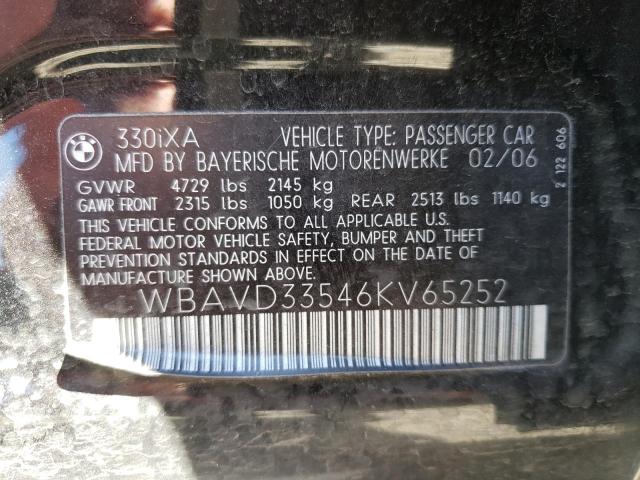 Photo 10 from auction – 2006 BMW 330 XI with VIN WBAVD33546KV65252