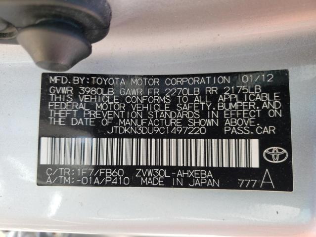 Photo 10 from auction – 2012 TOYOTA PRIUS with VIN JTDKN3DU9C1497220