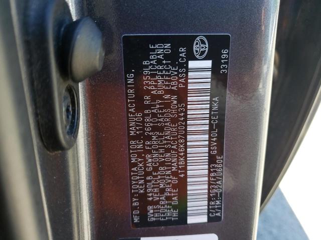 Photo 10 from auction – 2007 TOYOTA CAMRY with VIN 4T1BK46K87U024435