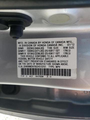 Photo 10 from auction – 2012 HONDA CR-V EXL with VIN 2HKRM3H76CH510701