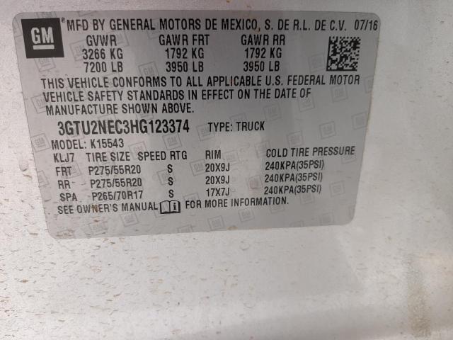 Photo 10 from auction – 2017 GMC SIERRA K15 with VIN 3GTU2NEC3HG123374