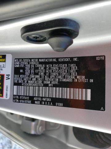 Photo 10 from auction – 2010 TOYOTA VENZA with VIN 4T3ZA3BB5AU027020
