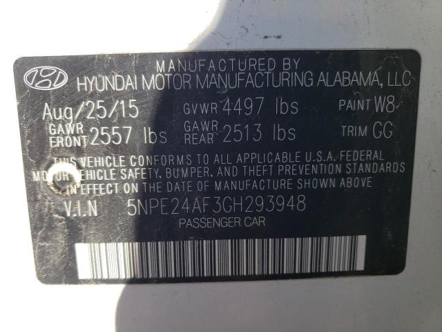 Photo 10 from auction – 2016 HYUNDAI SONATA SE with VIN 5NPE24AF3GH293948