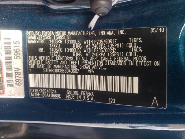 Photo 10 from auction – 2011 TOYOTA SIENNA LE with VIN 5TDKK3DC8BS043607