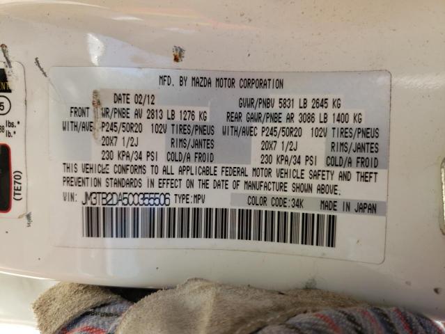 Photo 10 from auction – 2012 MAZDA CX-9 with VIN JM3TB2DA5C0355506