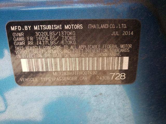 Photo 10 from auction – 2015 MITSUBISHI MIRAGE DE with VIN ML32A3HJ1FH007492