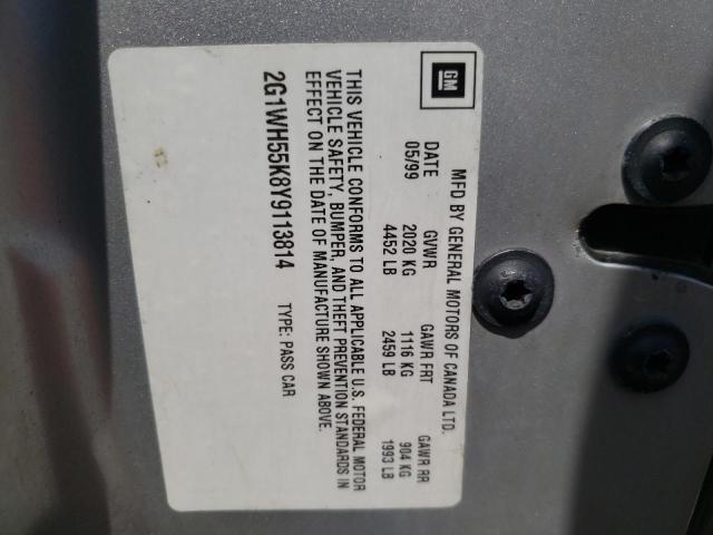 Photo 10 from auction – 2000 CHEVROLET IMPALA LS with VIN 2G1WH55K8Y9113814