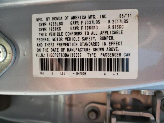 Photo 10 from auction – 2011 HONDA ACCORD SE with VIN 1HGCP2F63BA130367
