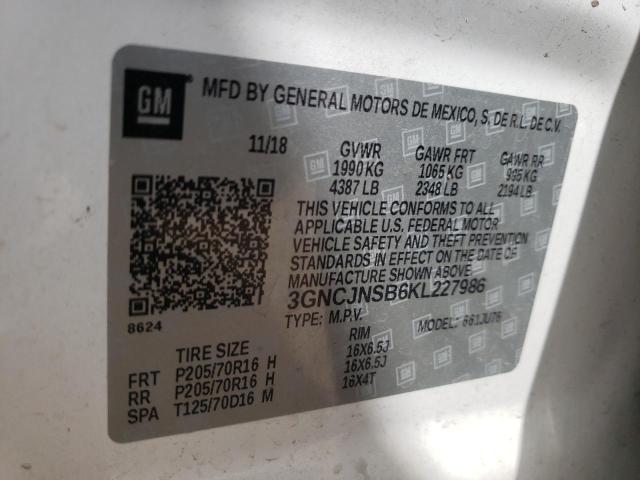 Photo 10 from auction – 2019 CHEVROLET TRAX LS with VIN 3GNCJNSB6KL227986