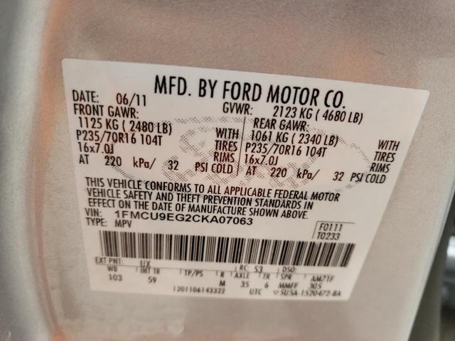 Photo 10 from auction – 2012 FORD ESCAPE LIM with VIN 1FMCU9EG2CKA07063