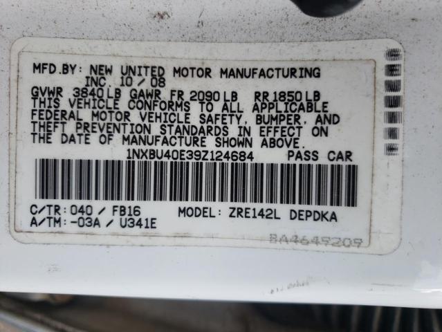 Photo 10 from auction – 2009 TOYOTA COROLLA BA with VIN 1NXBU40E39Z124684
