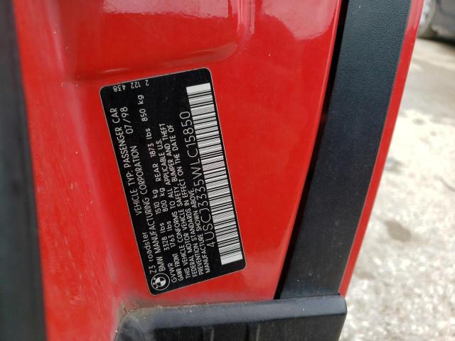 Photo 10 from auction – 1998 BMW Z3 with VIN 4USCJ3335WLC15850