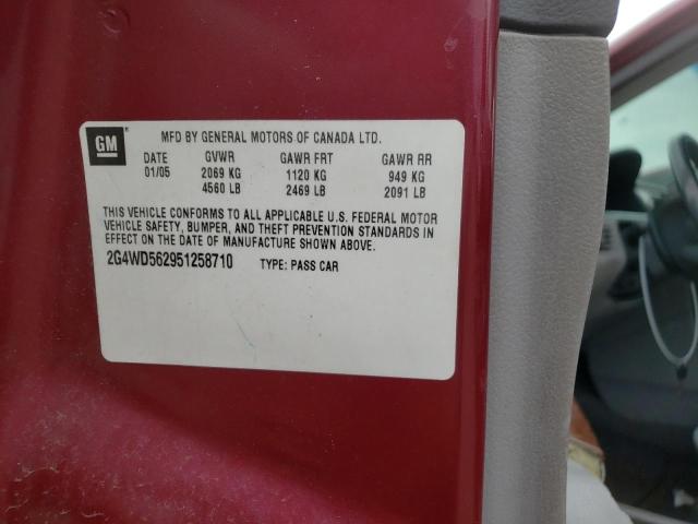 Photo 10 from auction – 2005 BUICK LACROSSE C with VIN 2G4WD562951258710