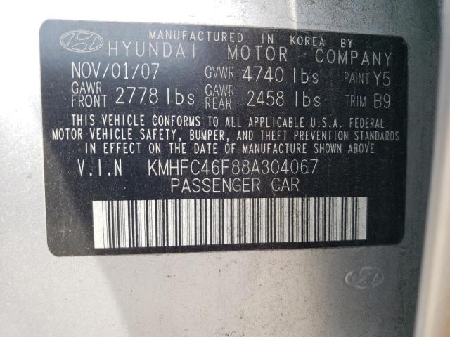 Photo 10 from auction – 2008 HYUNDAI AZERA SE with VIN KMHFC46F88A304067