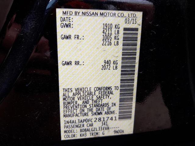 Photo 10 from auction – 2015 NISSAN ALTIMA 2.5 with VIN 1N4AL3AP0FC281741