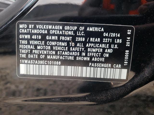 Photo 10 from auction – 2014 VOLKSWAGEN PASSAT S with VIN 1VWAS7A39EC101086
