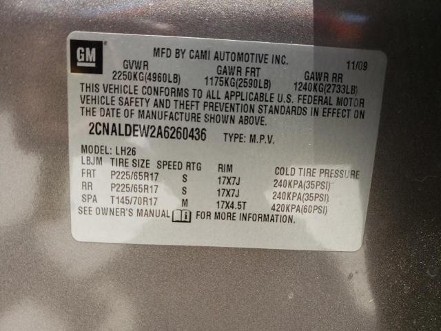 Photo 10 from auction – 2010 CHEVROLET EQUINOX LT with VIN 2CNALDEW2A6260436