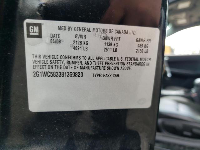 Photo 10 from auction – 2008 CHEVROLET IMPALA LT with VIN 2G1WC583381359820
