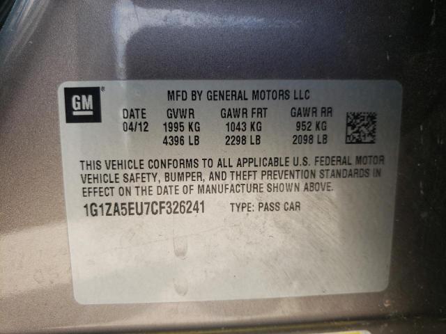 Photo 10 from auction – 2012 CHEVROLET MALIBU LS with VIN 1G1ZA5EU7CF326241