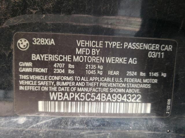 Photo 10 from auction – 2011 BMW 328 XI SUL with VIN WBAPK5C54BA994322
