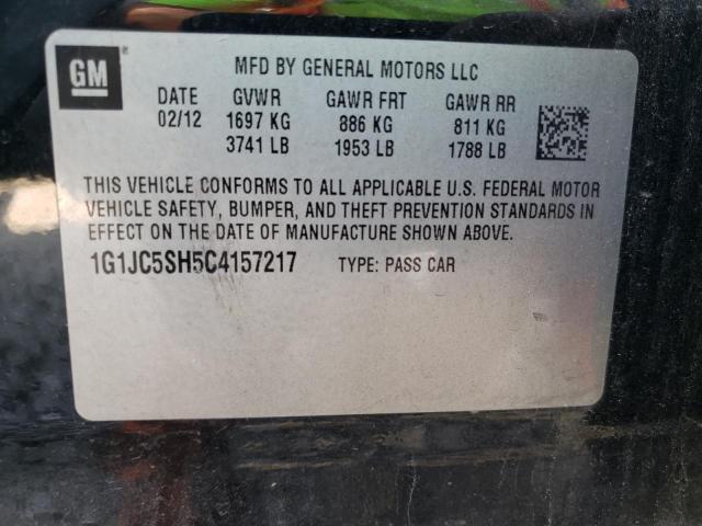 Photo 10 from auction – 2012 CHEVROLET SONIC LT with VIN 1G1JC5SH5C4157217