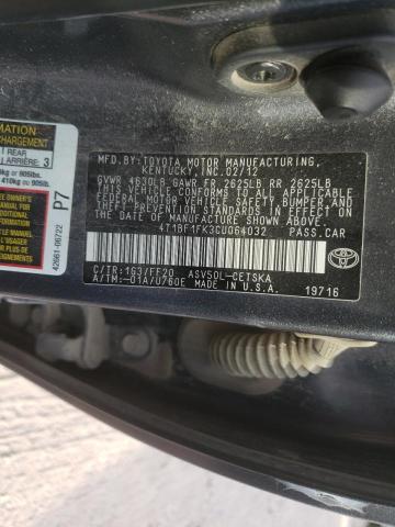 Photo 10 from auction – 2012 TOYOTA CAMRY BASE with VIN 4T1BF1FK3CU064032