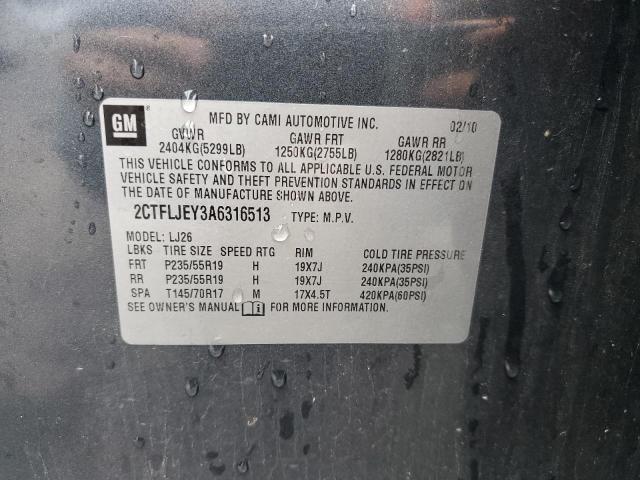 Photo 10 from auction – 2010 GMC TERRAIN SL with VIN 2CTFLJEY3A6316513