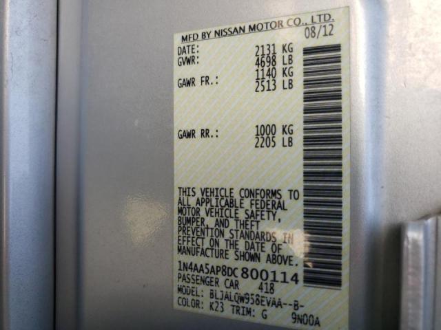 Photo 10 from auction – 2013 NISSAN MAXIMA S with VIN 1N4AA5AP8DC800114