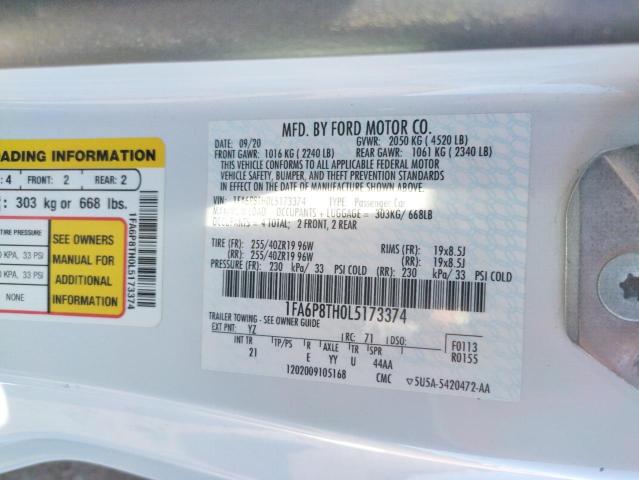 Photo 10 from auction – 2020 FORD MUSTANG with VIN 1FA6P8TH0L5173374