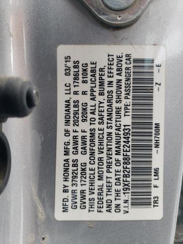 Photo 10 from auction – 2015 HONDA CIVIC EX with VIN 19XFB2F88FE244931