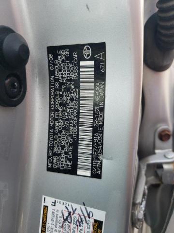 Photo 10 from auction – 2009 TOYOTA COROLLA BA with VIN JTDBL40E99J037252