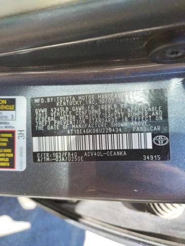 Photo 10 from auction – 2008 TOYOTA CAMRY CE with VIN 4T1BE46K08U229434
