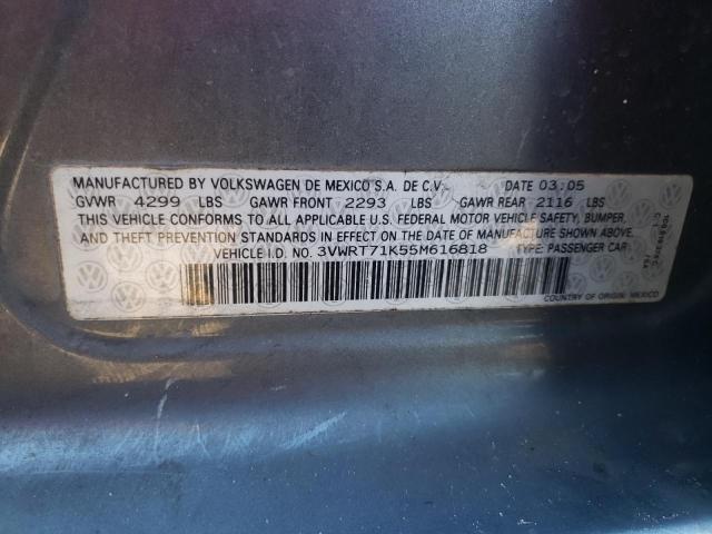 Photo 10 from auction – 2005 VOLKSWAGEN NEW JETTA with VIN 3VWRT71K55M616818