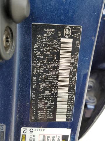 Photo 10 from auction – 2006 TOYOTA COROLLA CE with VIN 2T1BR32E36C635205