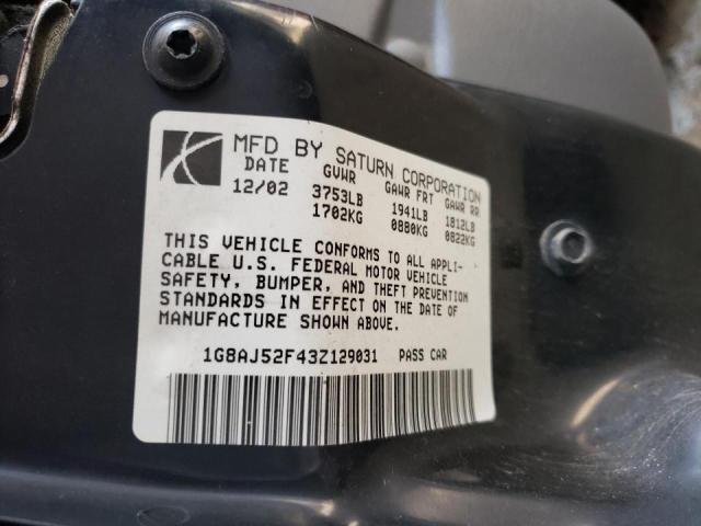 Photo 10 from auction – 2003 SATURN ION LEVEL with VIN 1G8AJ52F43Z129031