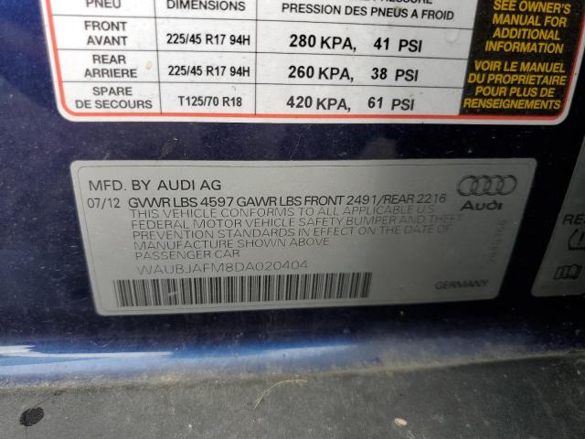 Photo 10 from auction – 2013 AUDI A3 PREMIUM with VIN WAUBJAFM8DA020404